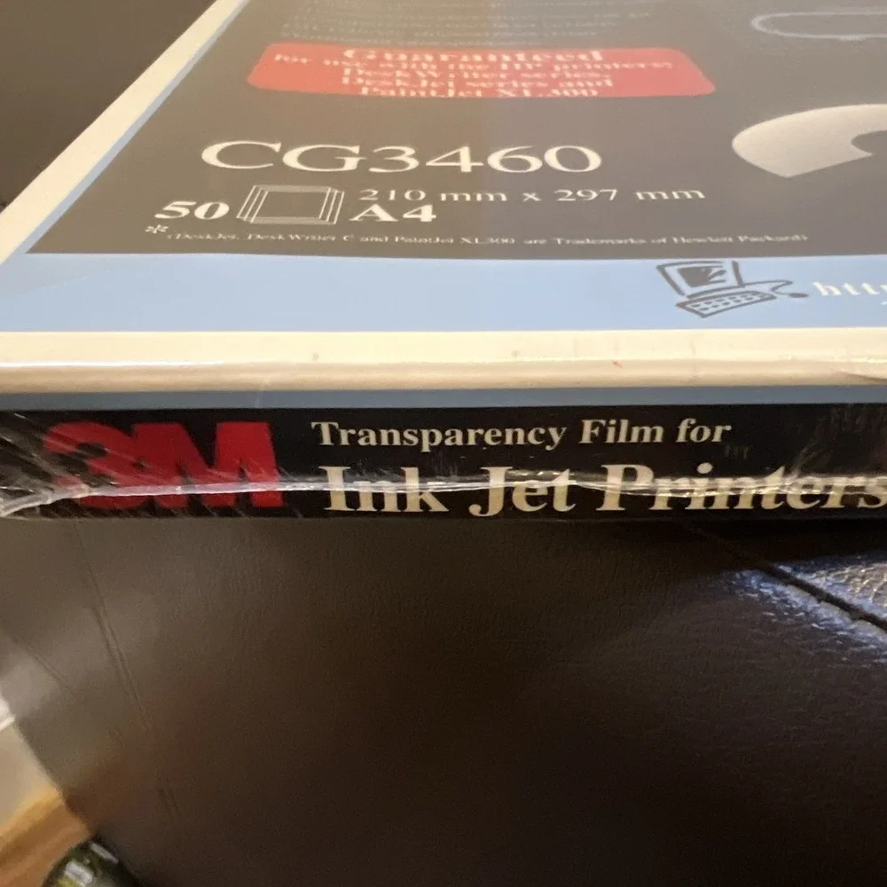 3M Transparency Film for HP Colour Ink Jet Printers‎ CG3460 A4 x 50 BNIB